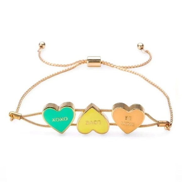 Anthropologie Jewelry - Summer Heart Slider Gold Tone  Bracelet NWT